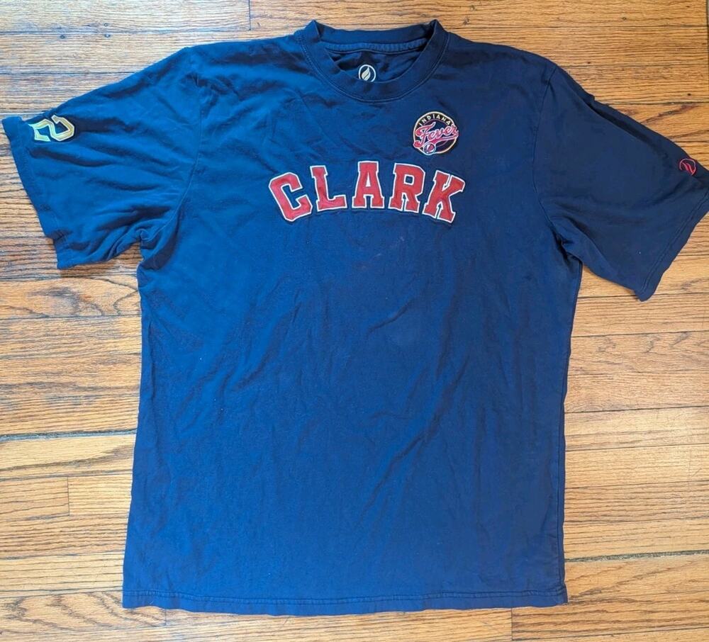 Fisll Caitlin Clark Indiana Fevers Navy Blue T-Shirt Adult XL WNBA Embroidered